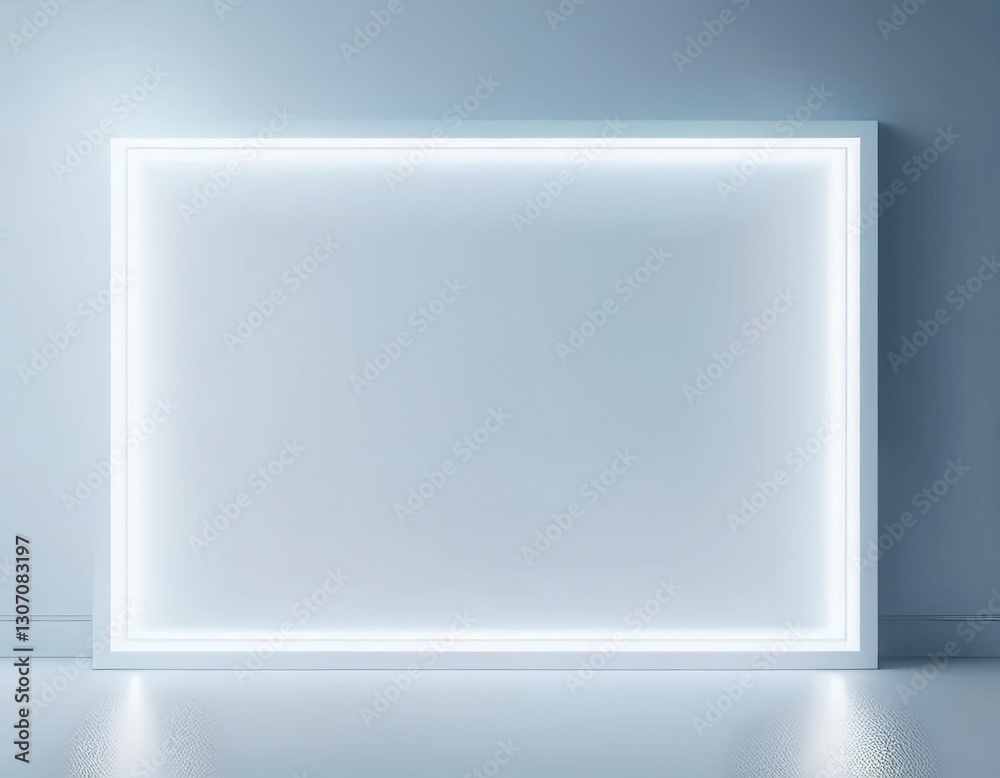 Light frame - studio for product presentation, blue background, 3d render, 3d illustration. Light frame - studio for product presentation, blue background, 3d render, 3d illustration.