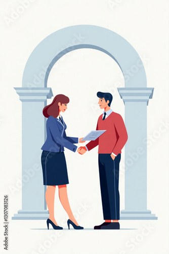 Online Business Partnership Agreement between Businesswoman and Businessman