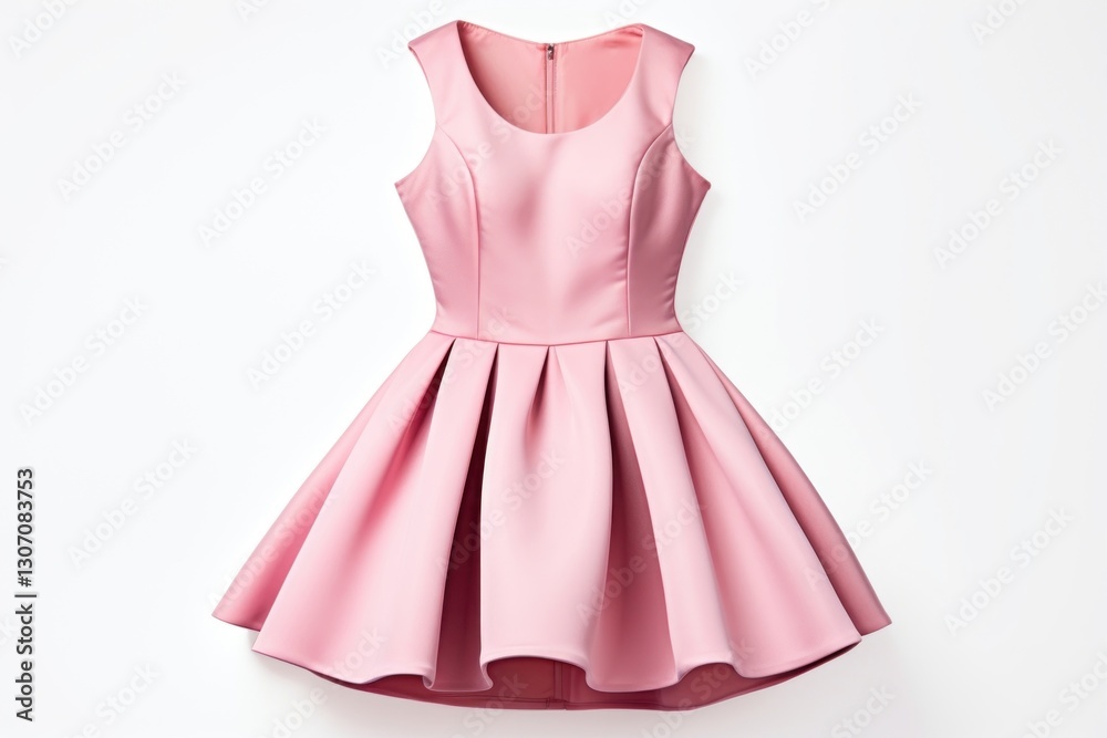 Mini dress fashion pink white background. Mini dress fashion pink white background.