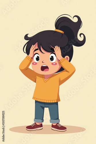 Young Girl Struggling with Emotional Distress, Seeking Help and Support for Mental Health Issues