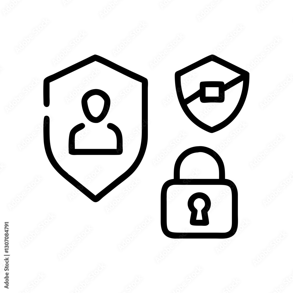 Security Shield Vector Line Icon Set. Security shield outline symbols with check mark and padlock. Editable Stroke. Pixel Perfect. Safety Vector Line Icon Set. Security and Protection Editable Stroke
Security Shield Vector Line Icon Set. Security shield outline symbols with check mark and padlock. Editable Stroke. Pixel Perfect. Safety Vector Line Icon Set. Security and Protection Editable Stroke