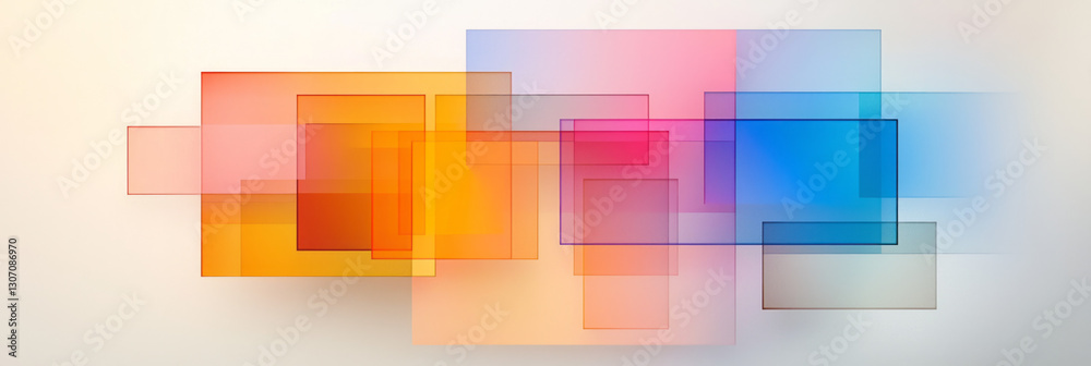 Fototapeta premium Bold editorial approach with layered digital patterns, dynamic gradients, and sharp, angular design