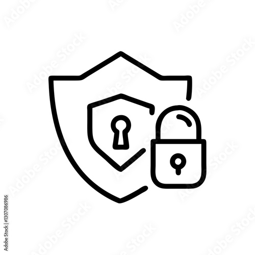 Safety, security, protection thin line icons. For website marketing design, logo, app, template, ui, etc. Vector illustration.  Set of lock icons. Illustrations depicting various types of locks.
