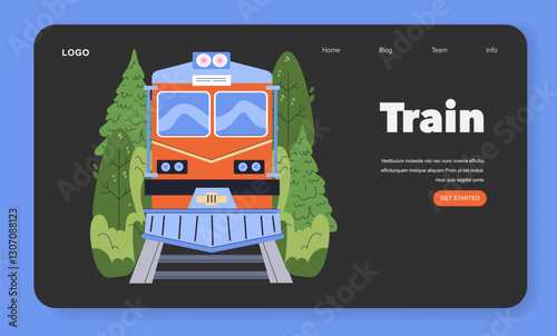 Train Travel. Flat Vector Illustration