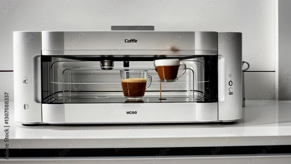 An innovative coffee machine showcases its espresso-making capabilities in a stylish kitchen environment, delivering rich flavors An innovative coffee machine showcases its espresso-making capabilities in a stylish kitchen environment, delivering rich flavors
