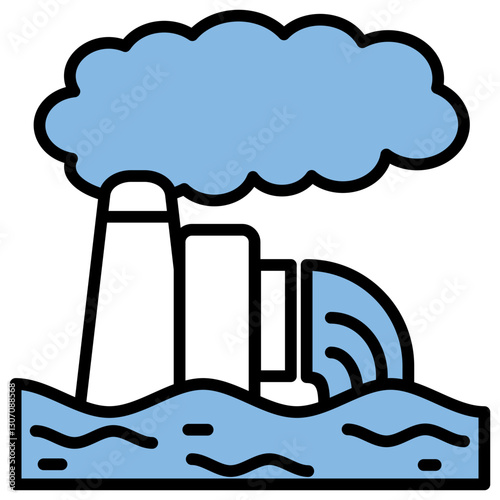 Pollutant Blue Black Icon