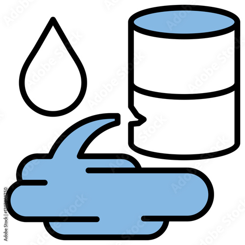 Oil Spill Blue Black Icon