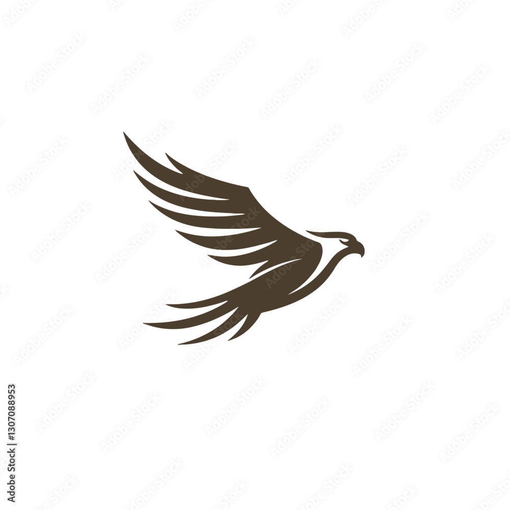 Obraz premium Elegant Flying Eagle Silhouette Symbolizing Freedom and Strength
