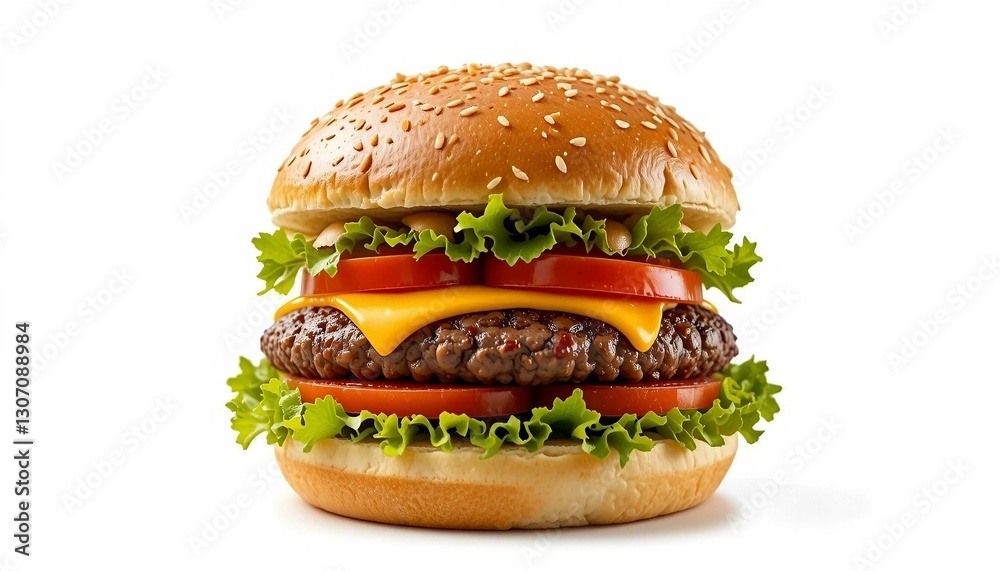 hamburger on with white background image hamburger on with white background image