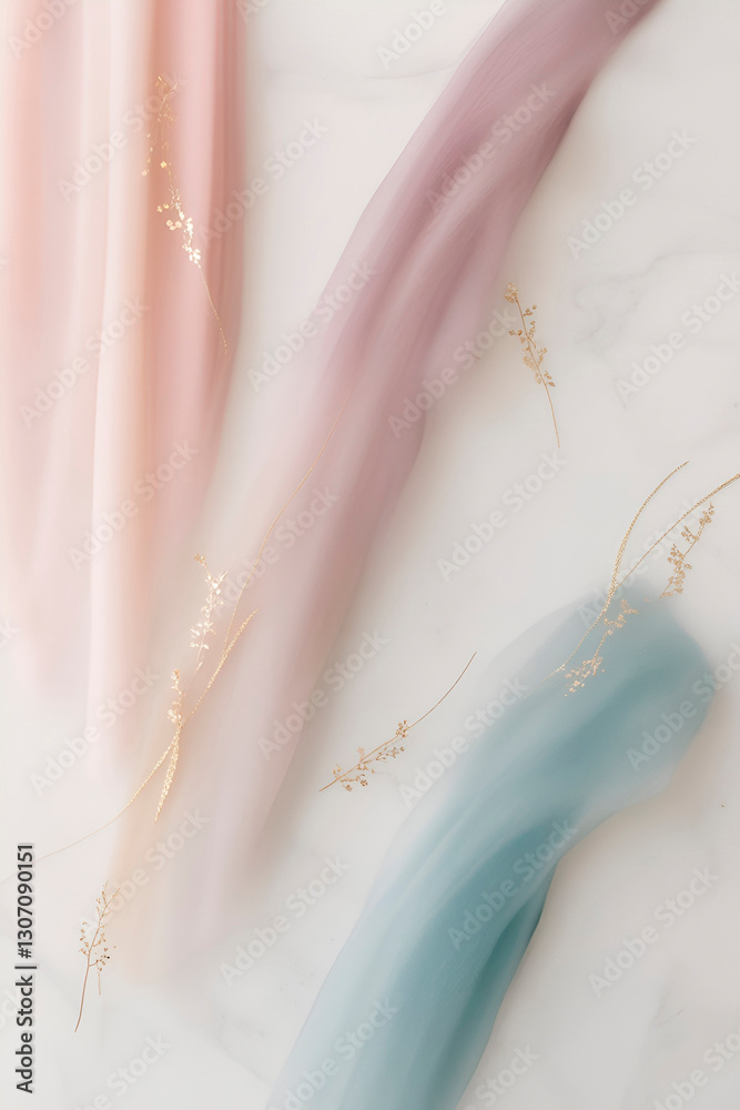 Obraz premium Abstract marble texture background with abstract color streaks and gold accents.