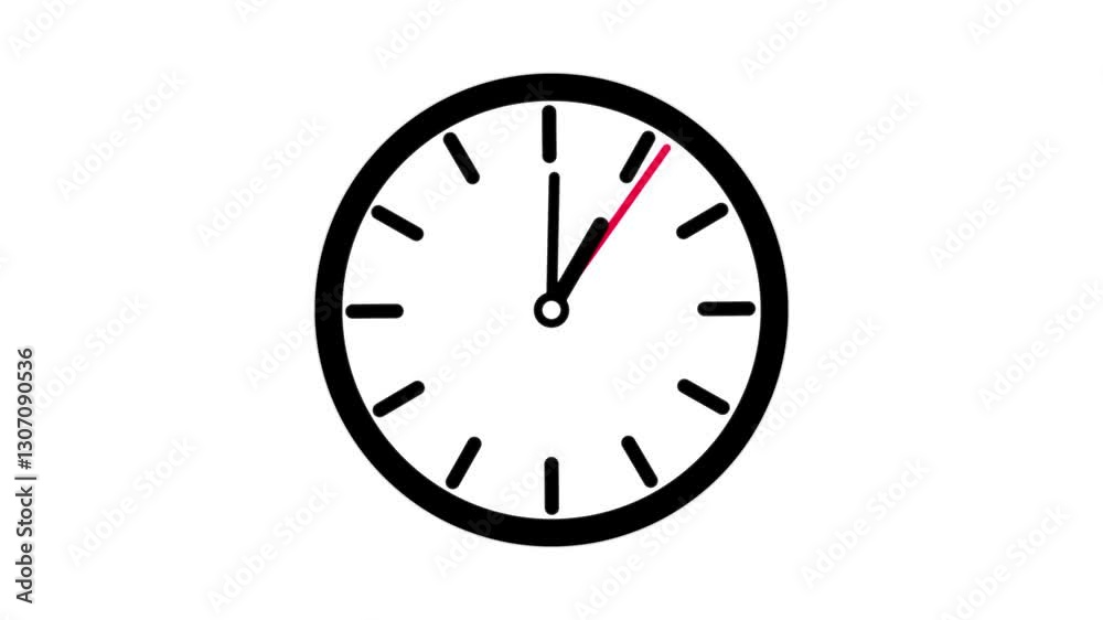 Analog clock spinning animation. time running out concept