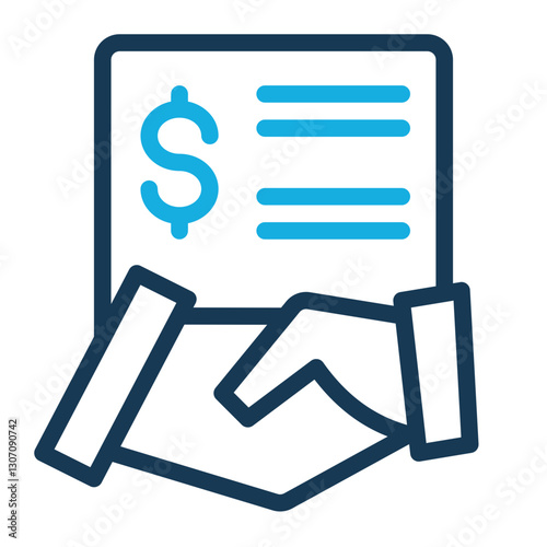 Sponsorship  icon line color style for download (Help and Support Pack)