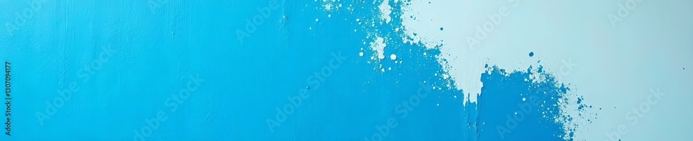 Obraz premium Close-up of a partially painted blue wall, DIY renovation concept, paint, interior design, renovation