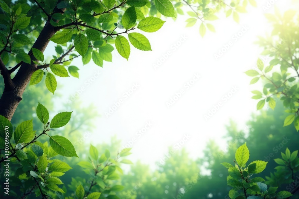 Forest foliage and branches against a white background, elements, branches, green Forest foliage and branches against a white background, elements, branches, green