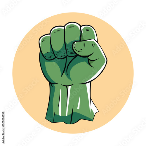 Strong fighting hand fist vector, Strong human hand punched a hole in wall art Vector illustration.