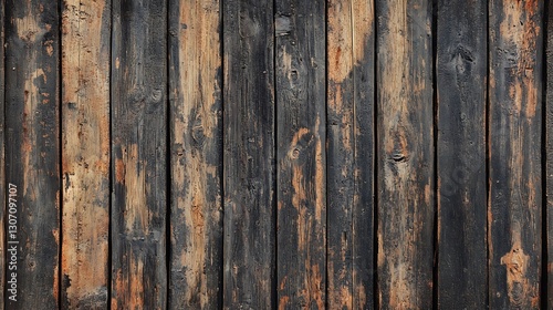 Wallpaper Mural Dark weathered wooden planks arranged vertically for a background Torontodigital.ca