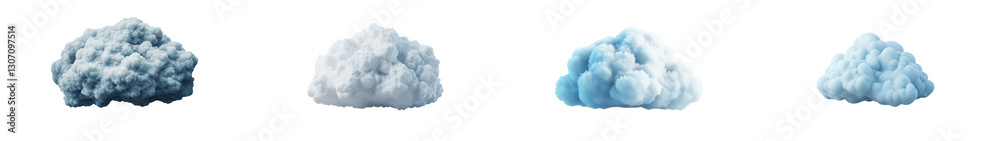 Beautiful soft wispy clouds in various shades of gray white and blue floating gracefully in a tranquil ethereal atmosphere  This serene