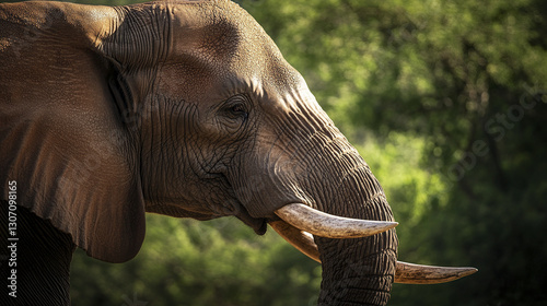 African elephant gazing into distance with proud expression