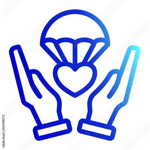 Humanitarian Aid icon line gradient style for download (Help and Support Pack)	