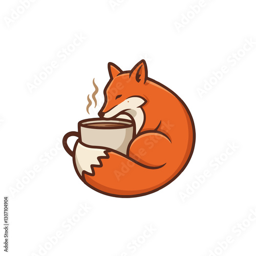 Cozy Fox with a Cup of Coffee