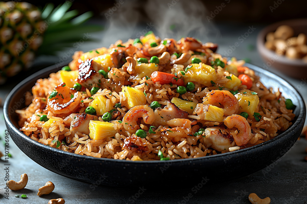 Thai-style pineapple fried rice Thai-style pineapple fried rice