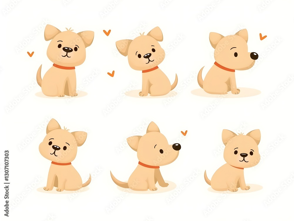 Set of Cute Dorkie Dog Clipart illustration Set of Cute Dorkie Dog Clipart illustration