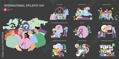 International Epilepsy Day. Flat Vector Illustration