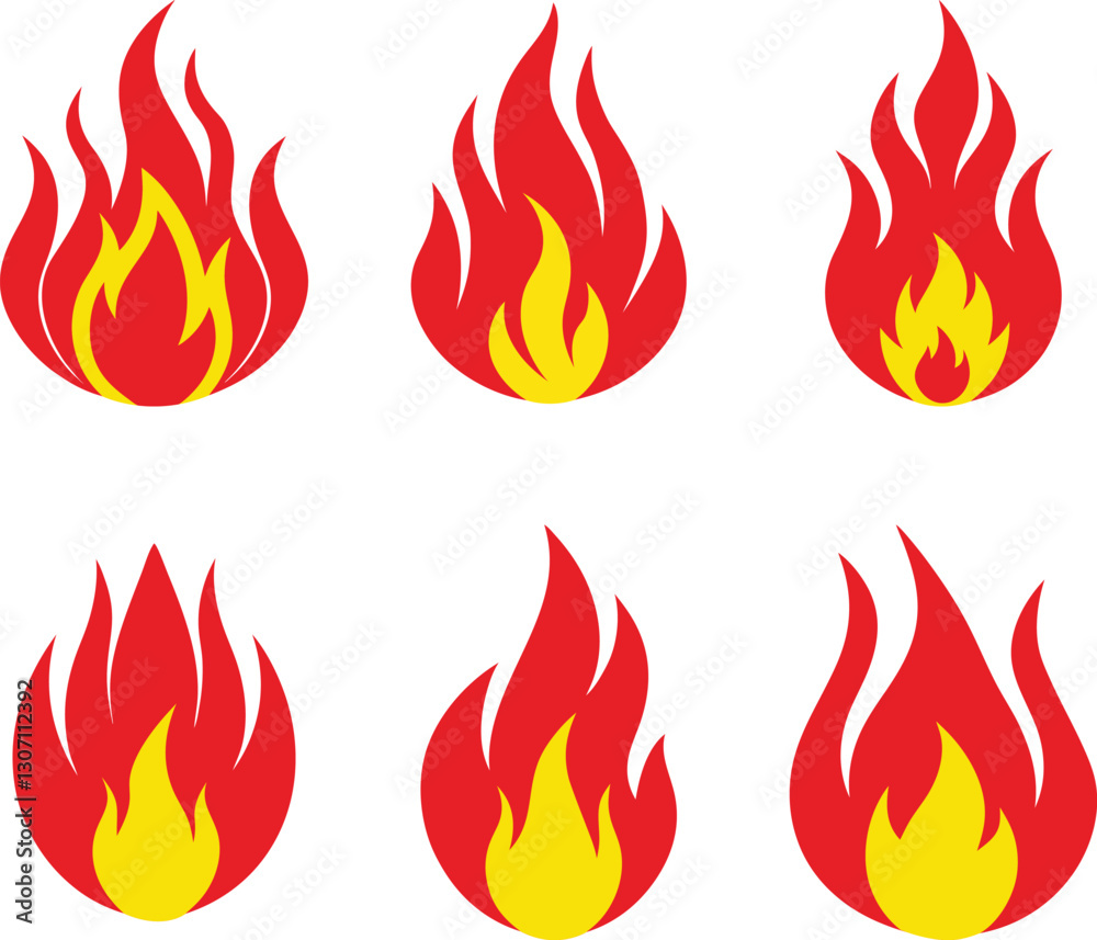 Set of Fire Flame Clipart Icon. Burning Hot Symbol Collection. Stylized Fire Flame Clipart. Red and Yellow High Quality Blazing Logo Vector Illustration. Campfire Icon Pack. Set of Fire Flame Clipart Icon. Burning Hot Symbol Collection. Stylized Fire Flame Clipart. Red and Yellow High Quality Blazing Logo Vector Illustration. Campfire Icon Pack.