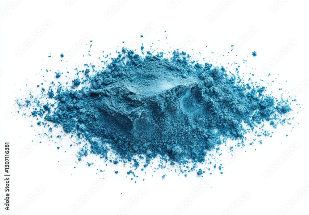 Obraz premium Blue Powder Pigment Explosion on White Background