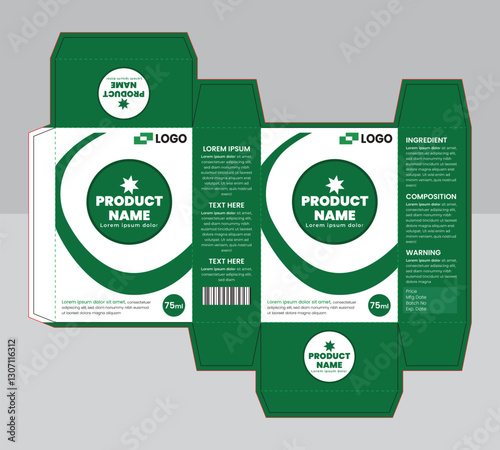 A high-resolution box design and layout template suitable for liquid products