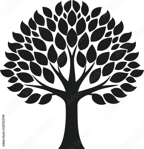 Tree Silhouette Vector - Nature and Ecology Symbol