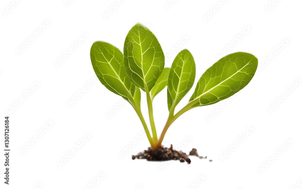 A single cress with tiny, tender leaves, isolated on a empty plain background A single cress with tiny, tender leaves, isolated on a empty plain background