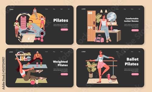 Pilates. Flat Vector Illustration