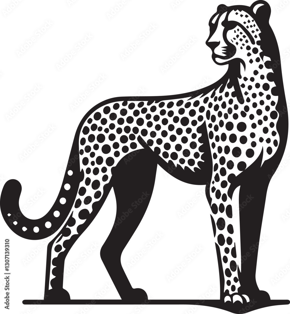 vector illustration of a cheetah, cheetah silhouette vector, cheetah logo, cheetah silhouette vector black and white full body vector illustration of a cheetah, cheetah silhouette vector, cheetah logo, cheetah silhouette vector black and white full body