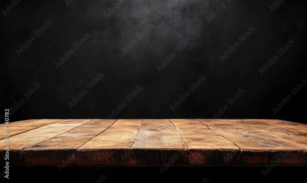Rustic Wood Tabletop with Dark Textured Backdrop for Product Display Rustic Wood Tabletop with Dark Textured Backdrop for Product Display