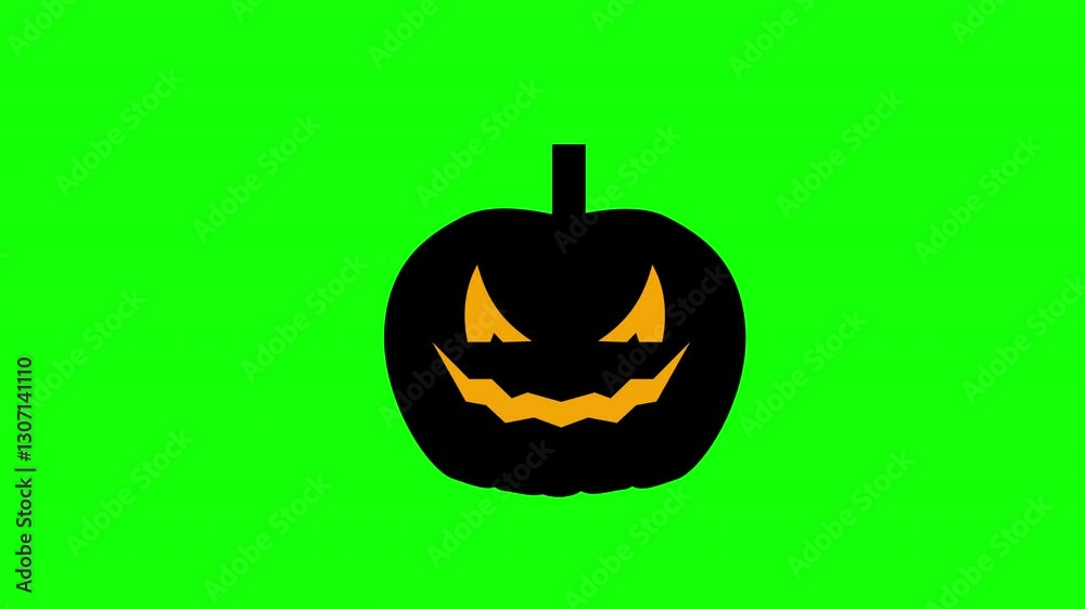 Autumn Halloween pumpkin icon concept in a loop animation video with alpha channel Autumn Halloween pumpkin icon concept in a loop animation video with alpha channel