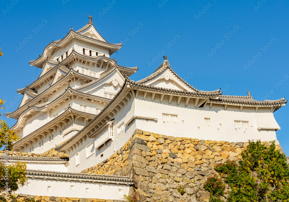 Himeji (White Heron) Castle built in 14th century, Japan