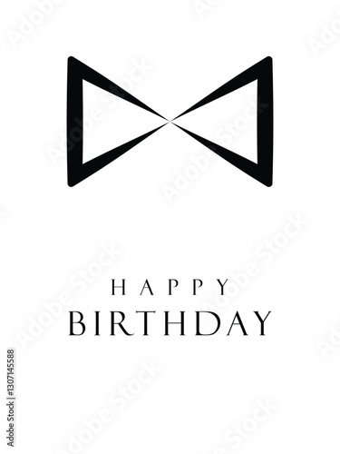 Birthday card on white background, black