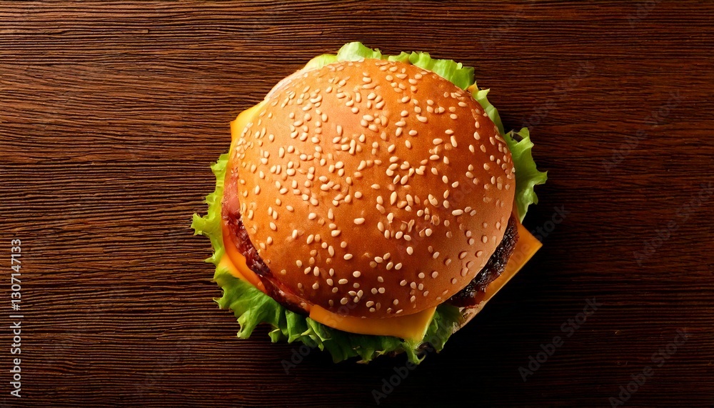 hamburger on color background