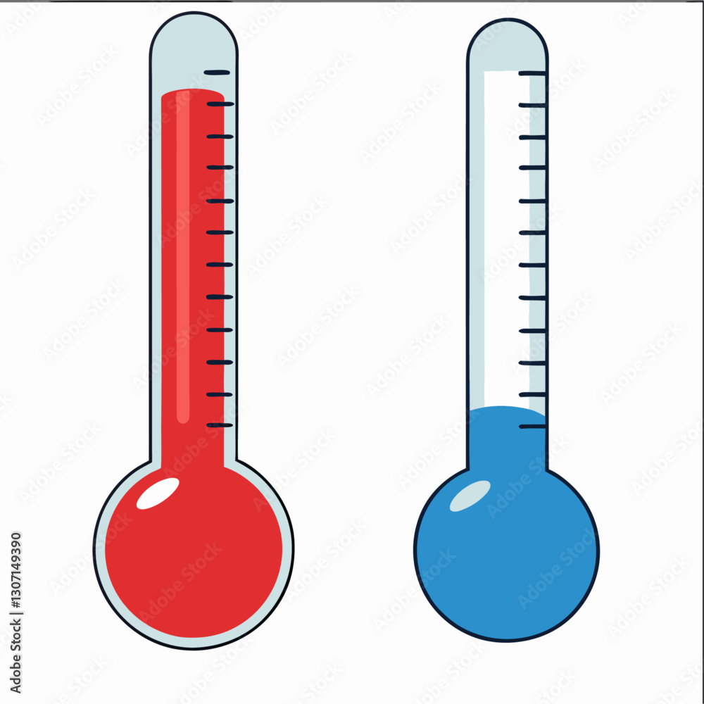 Thermometers Hot and Cold vector illustration Thermometers Hot and Cold vector illustration