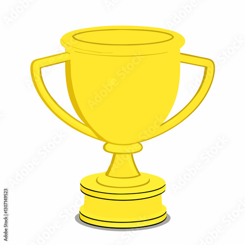 Yellow cup winner 3d icon Main prize for successful champion vector  illustration