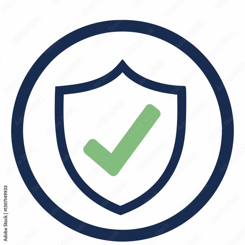 Check Mark Shield In Circle vector illustration Check Mark Shield In Circle vector illustration
