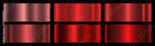 A set with red metallic gradients on a black background.