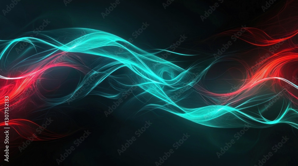 Obraz premium Abstract depiction of flowing colored lines on a dark background