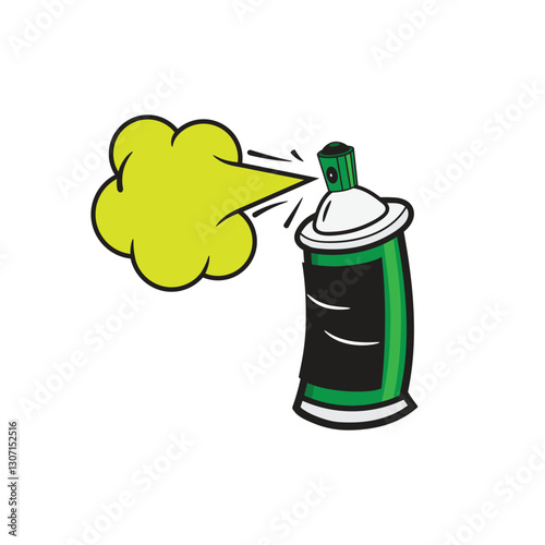 Vintage retro mascot character logo a spray can graffiti