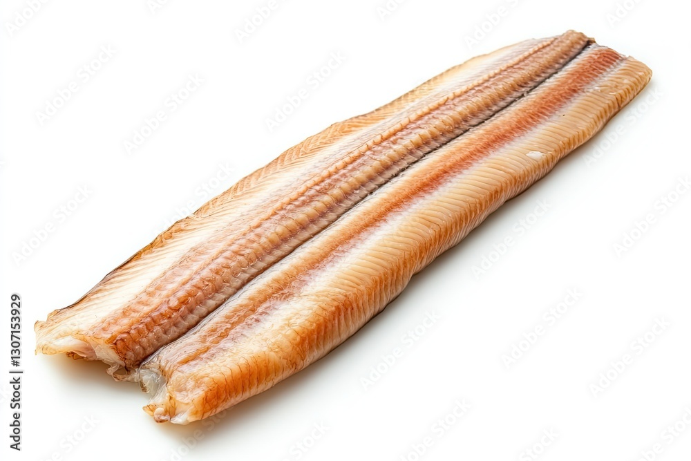 Eel fillet slice isolated on white background Eel fillet slice isolated on white background