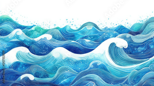 Blue waves churning