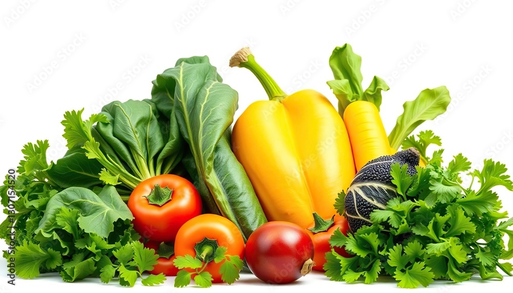 Vibrant, fresh vegetable against pure white backdrop, vegan, fresh Vibrant, fresh vegetable against pure white backdrop, vegan, fresh