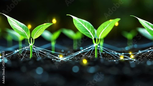 Illuminated Growth: Saplings and Networked Nature