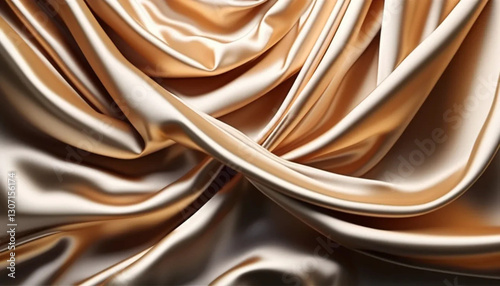 Natural draped golden silk as a background. 